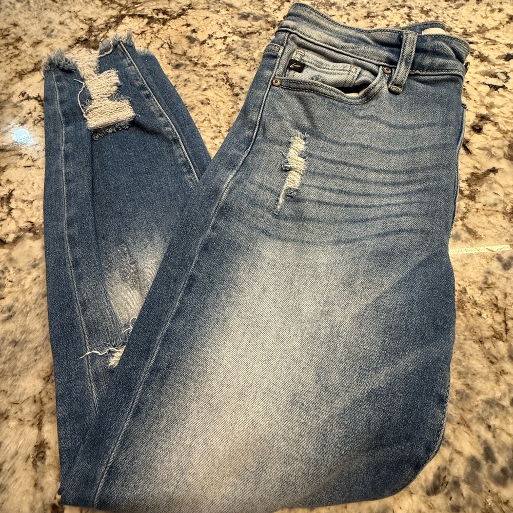 KanCan Mid Rise Distressed Ankle Skinny Jeans